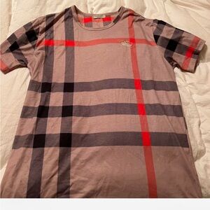 Men's Short Sleeve Plaid Tee - Red and Gray